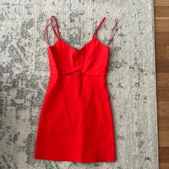 zara red mini dress Zara Red Seamed Mini Dress by Zara